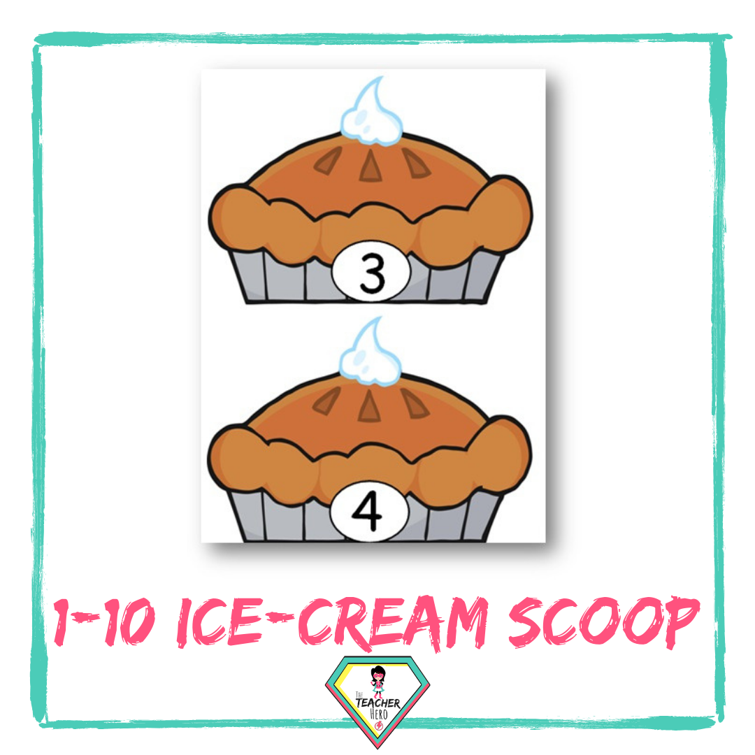 Numbers 1-10 Ice-Cream Scoop Pies!