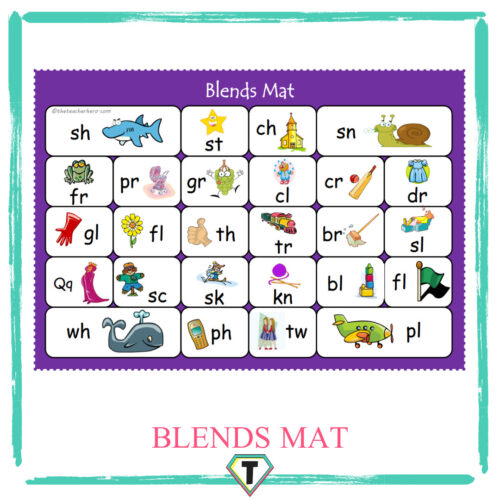 Blends mat -The Teacher Hero- Life saving digital teacher resources for the classroom! Instant download.