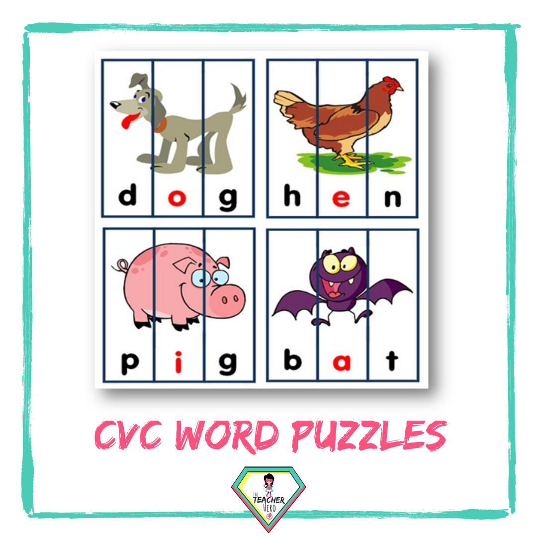 CVC Word Puzzles - The Teacher Hero