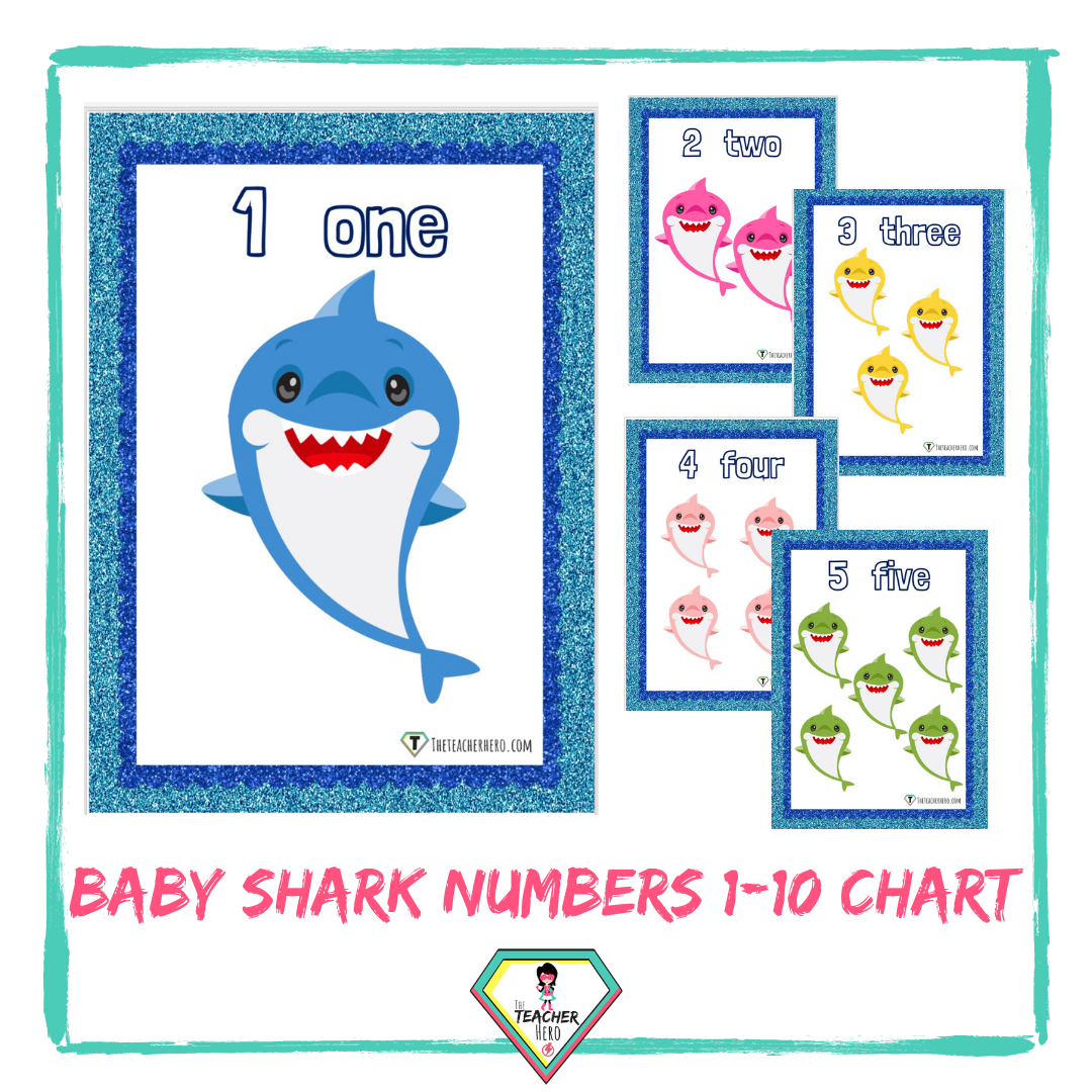 Teacher Resource Baby Shark Numbers 1 10 Charts The Teacher Hero