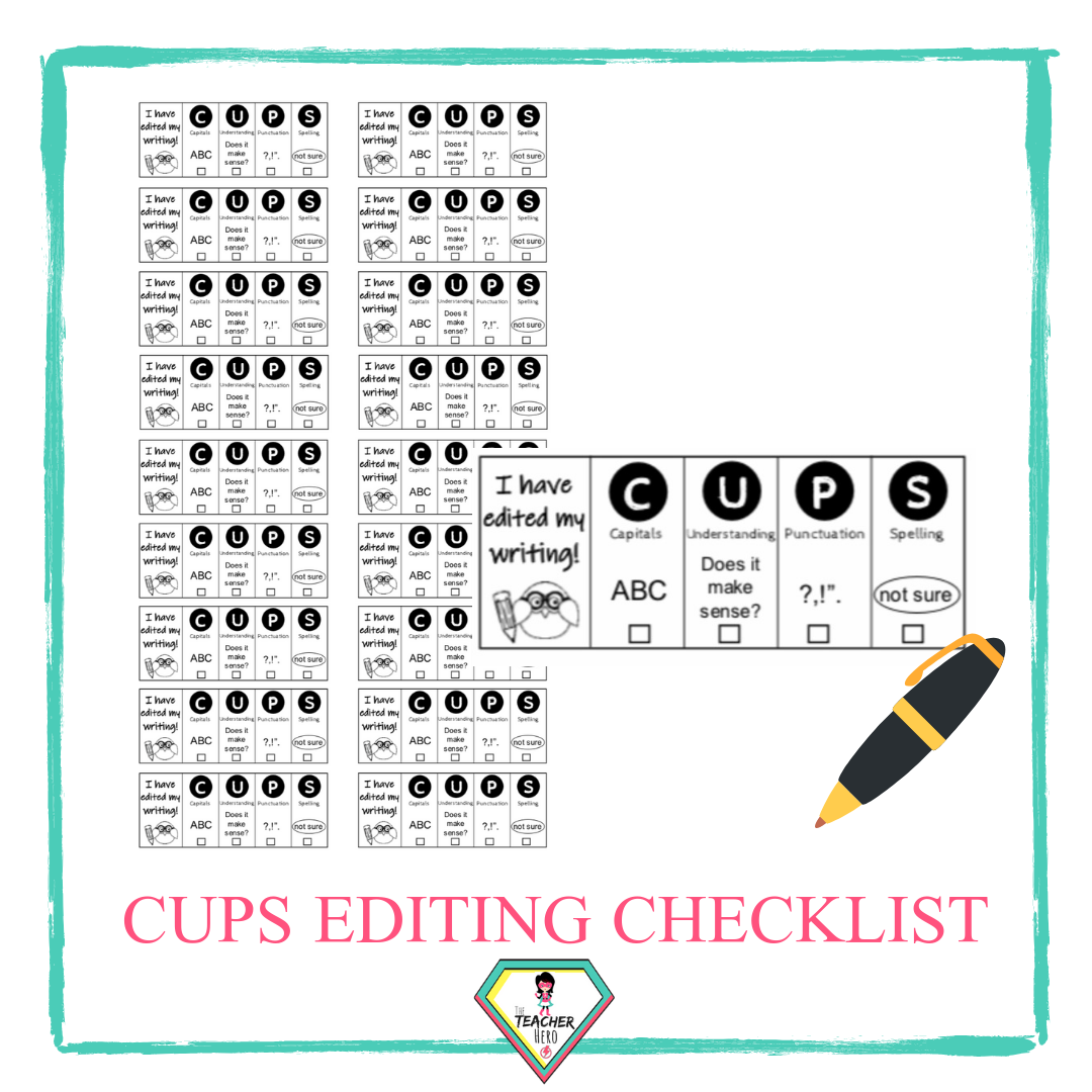 CUPS Editing Checklist for writing - The Teacher Hero