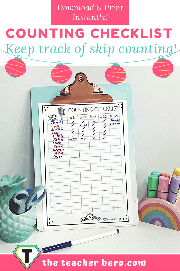 Basic Counting Checklist Skip Counting Checklist - The Teacher Hero