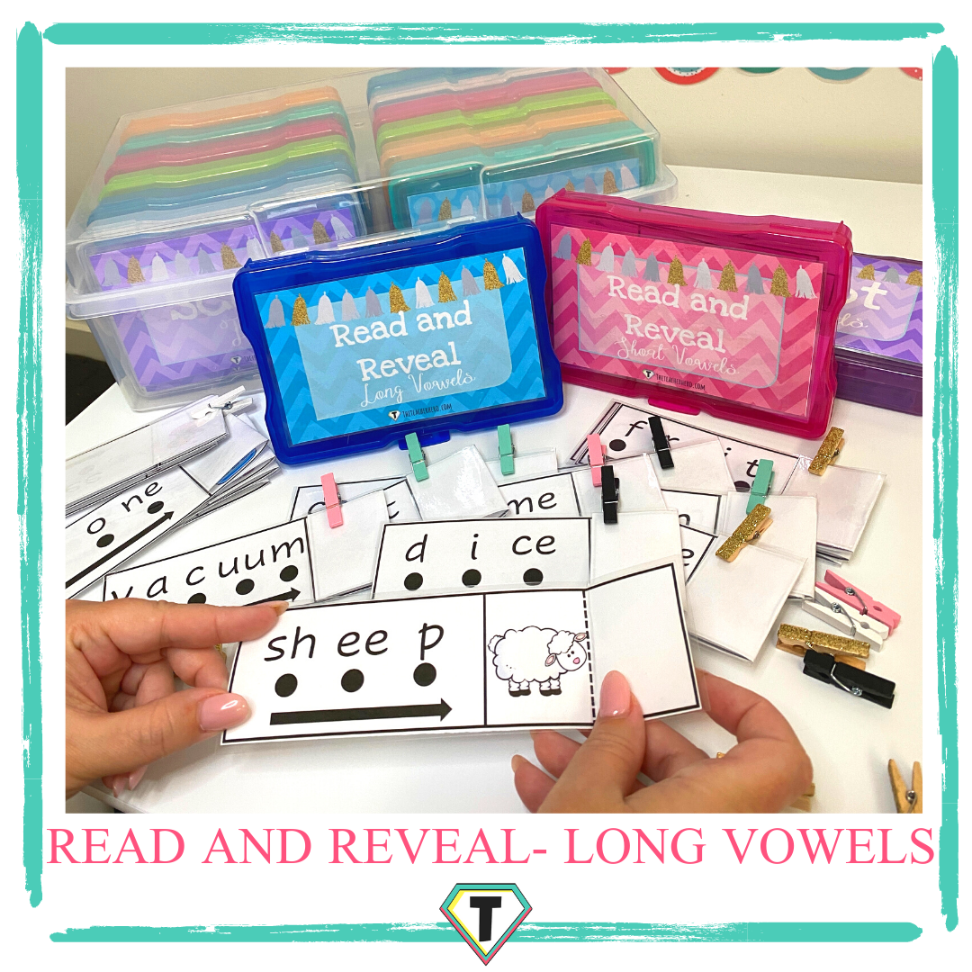 Long Vowel Decoding-Read and Reveal - The teacher hero- Life saving digital teacher resources for the classroom! Instant download.