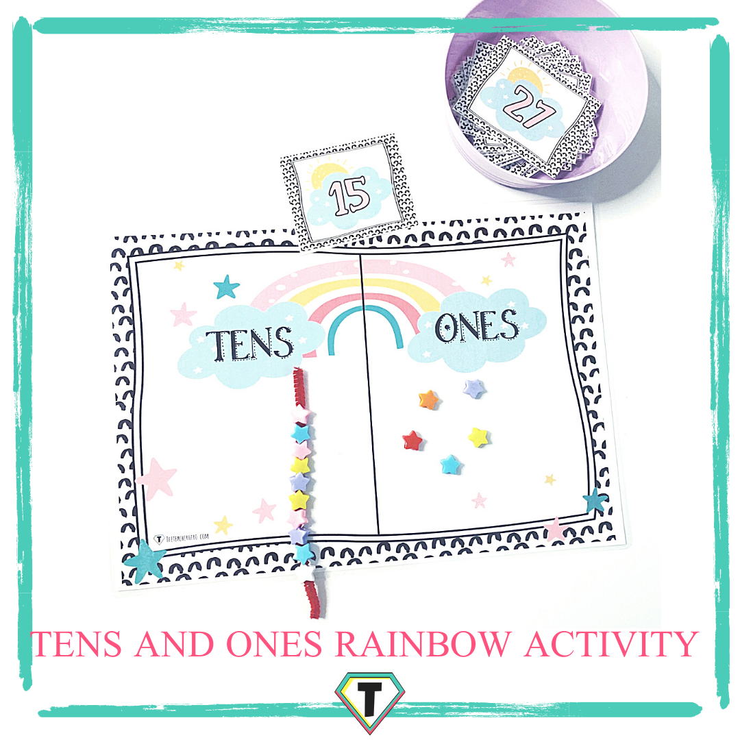Tens and Ones Place Value Rainbow counting - The teacher hero- Life saving digital teacher resources for the classroom! Instant download.