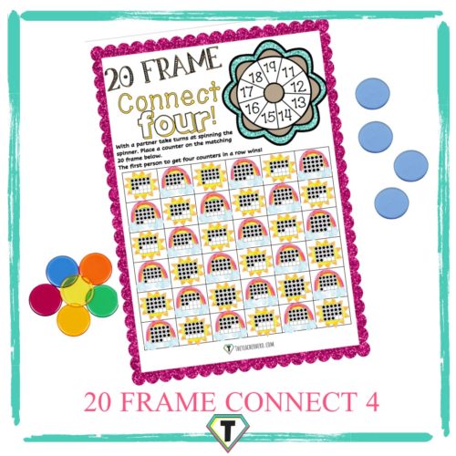 20 frame game connect 4- The teacher hero- Life saving digital teacher resources for the classroom! Instant download.