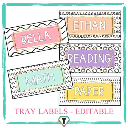 Editable Tray Labels- The teacher hero- Life saving digital teacher resources for the classroom! Instant download.