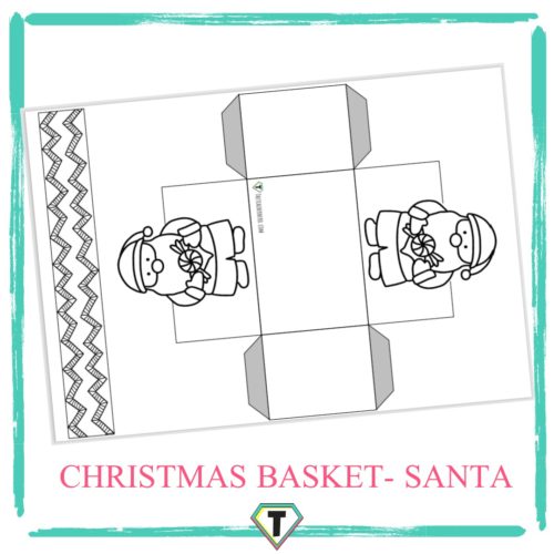 Christmas basket craft (Santa) - The Teacher Hero- Life saving digital teacher resources for the classroom! Instant download.