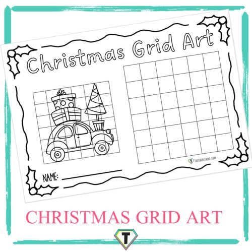 Christmas grid art - The teacher hero- Life saving digital teacher resources for the classroom! Instant download.
