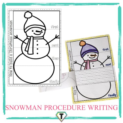 Christmas procedure writing: snowman- The Teacher Hero- Life saving digital teacher resources for the classroom! Instant download.