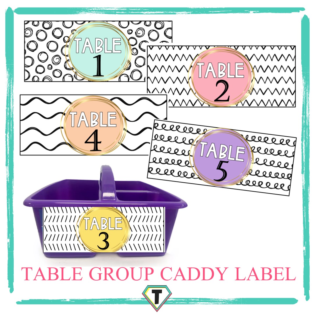 Art Caddy Labels - Target Caddies - Bright and Boho by Leading