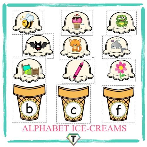 Alphabet ice-creams- The Teacher Hero- Life saving digital teacher resources for the classroom! Instant download.