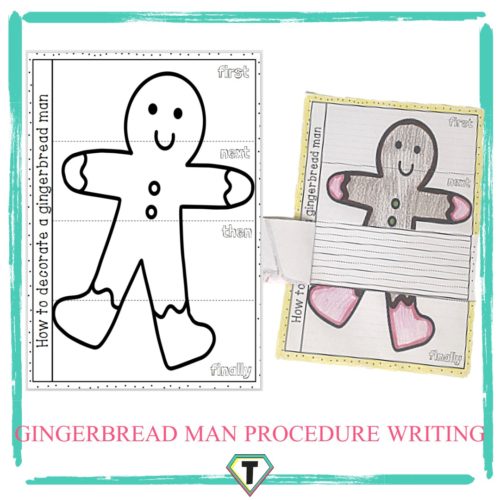 Christmas procedure writing: Gingerbread man- The Teacher Hero- Life saving digital teacher resources for the classroom! Instant download.