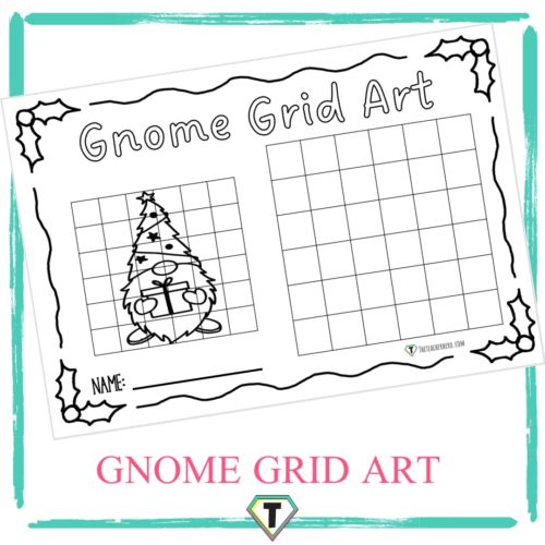 Christmas gnome grid art - The teacher hero- Life saving digital teacher resources for the classroom! Instant download.