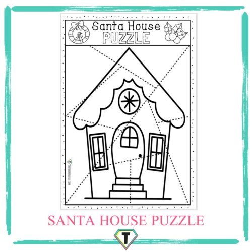 Santa House Puzzle - The Teacher Hero- Life saving digital teacher resources for the classroom! Instant download.