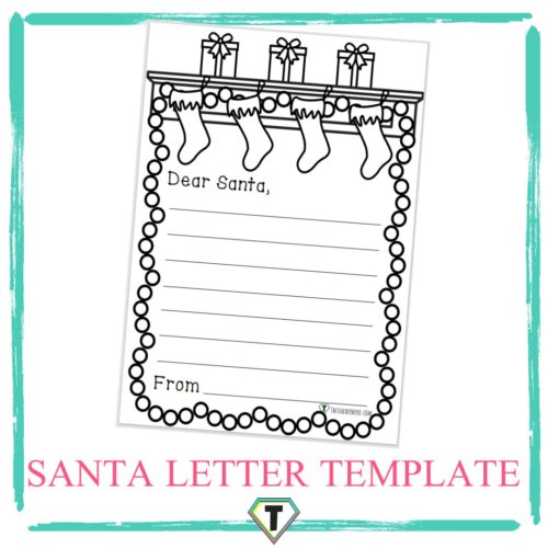 Santa letter template BW- The Teacher Hero- Life saving digital teacher resources for the classroom! Instant download.