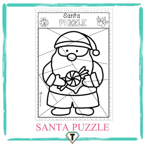 Santa Puzzle - The Teacher Hero- Life saving digital teacher resources for the classroom! Instant download.