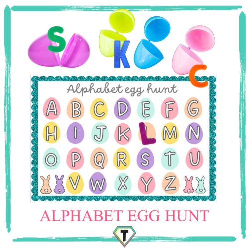 Alphabet Egg Hunt- The Teacher Hero- Life saving digital teacher resources for the classroom! Instant download.