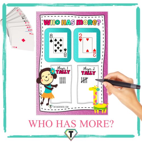 Who has more card game- The Teacher Hero- Life saving digital teacher resources for the classroom! Instant download.