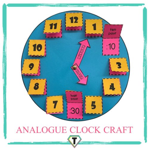 Analogue Clock Craft- The Teacher Hero- Life saving digital teacher resources for the classroom! Instant download.
