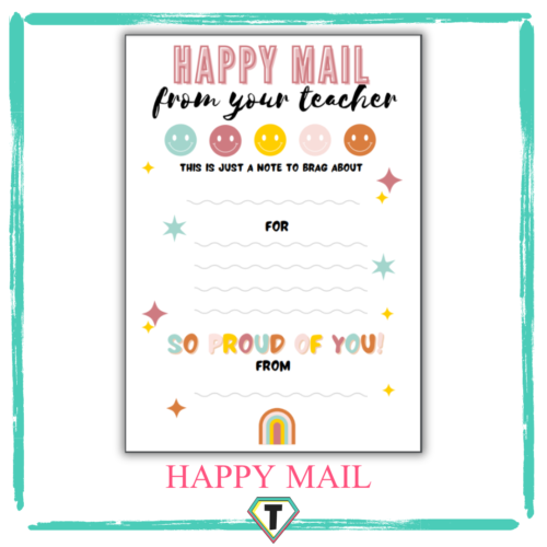 Happy mail from your teacher- The Teacher Hero- Life saving digital teacher resources for the classroom! Instant download.