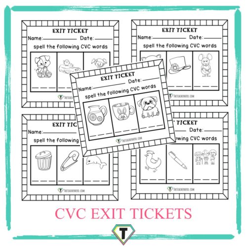 CVC exit tickets- The Teacher Hero- Life saving digital teacher resources for the classroom! Instant download.