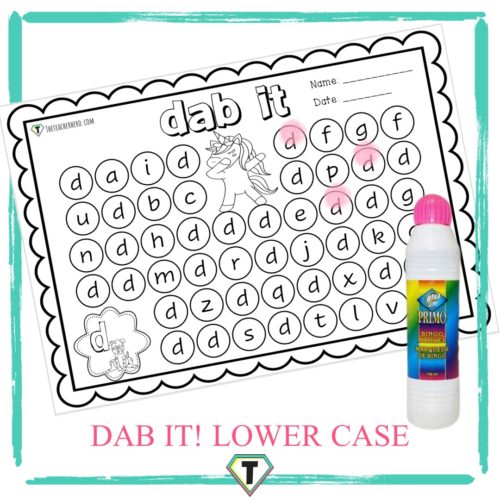 Alphabet Dab it lower case- The Teacher Hero- Life saving digital teacher resources for the classroom! Instant download.