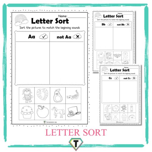 Alphabet initial sounds sort- The Teacher Hero- Life saving digital teacher resources for the classroom! Instant download.