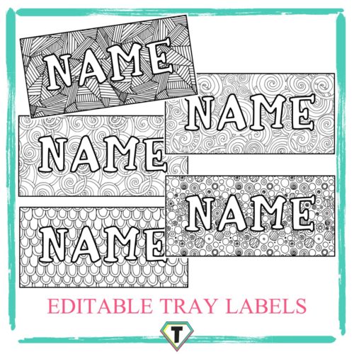 Editable Tray Labels- The Teacher Hero- Life saving digital teacher resources for the classroom! Instant download.