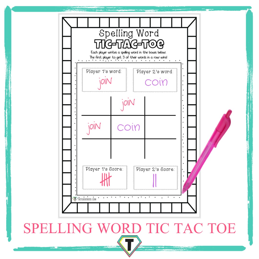 Spelling Practice Tic Tac Toe - Literacy Learn