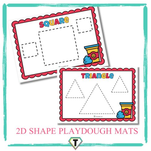 2D shapes playdough mats -The Teacher Hero- Life saving digital teacher resources for the classroom! Instant download.