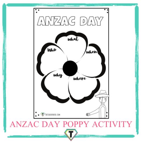 ANZAC Day Poppy Activity-The Teacher Hero- Life saving digital teacher resources for the classroom! Instant download.