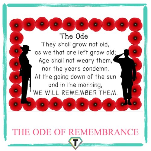 The Ode of Remembrance Poster-The Teacher Hero- Life saving digital teacher resources for the classroom! Instant download.