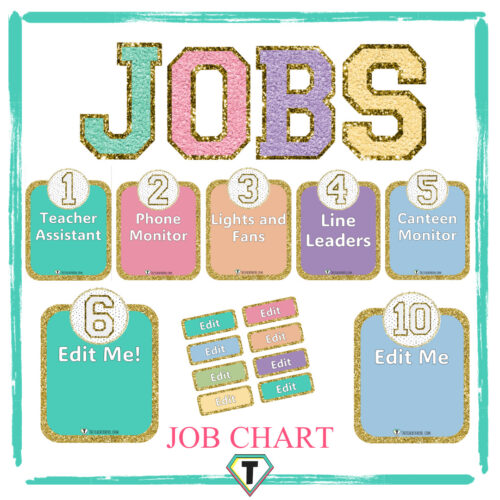 Job charts editable-The Teacher Hero- Life saving digital teacher resources for the classroom! Instant download.