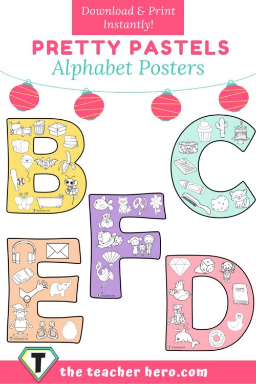 Alphabet Posters- Pretty Pastels - The Teacher Hero