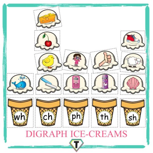 Digraph ice-creams - The Teacher Hero- Life saving digital teacher resources for the classroom! Instant download.