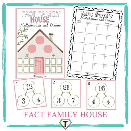 Fact family house multiplication and division scoot- The Teacher Hero- Life saving digital teacher resources for the classroom! Instant download.