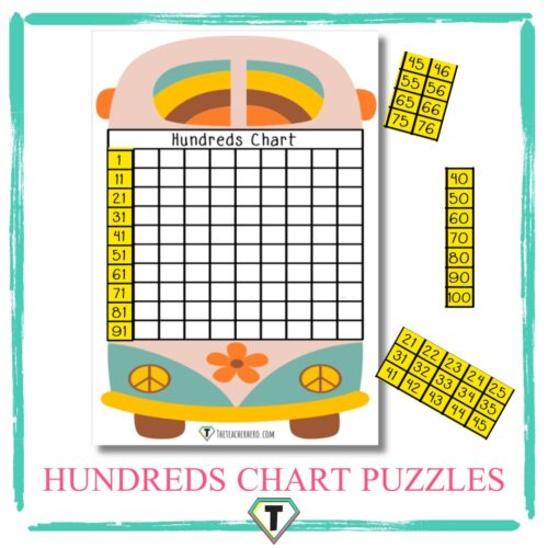 Hundreds Chart Puzzles- The Teacher Hero- Life saving digital teacher resources for the classroom! Instant download.