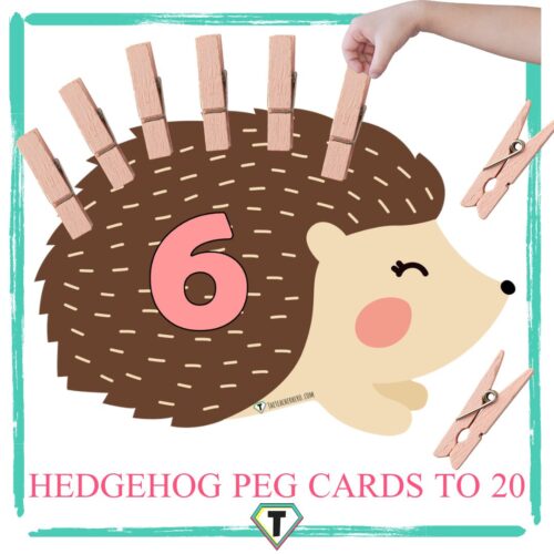 Hedgehog peg cards to 20- The Teacher Hero- Life saving digital teacher resources for the classroom! Instant download.