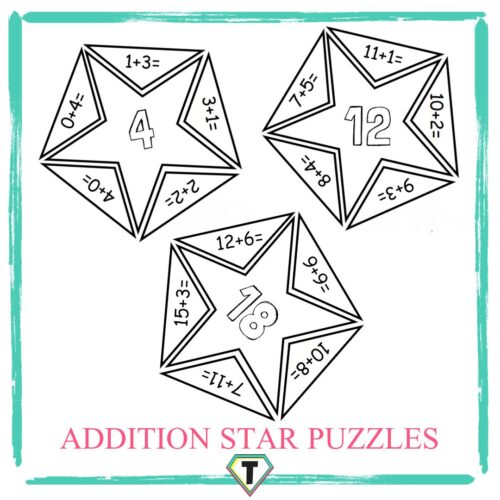 Addition Star Puzzles - The Teacher Hero- Life saving digital teacher resources for the classroom! Instant download.