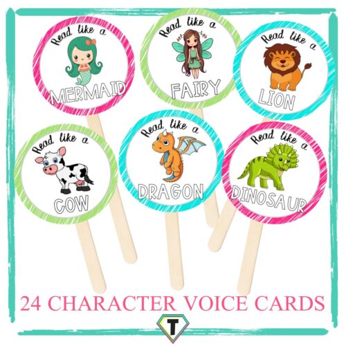 Character voice cards - The Teacher Hero- Life saving digital teacher resources for the classroom! Instant download.